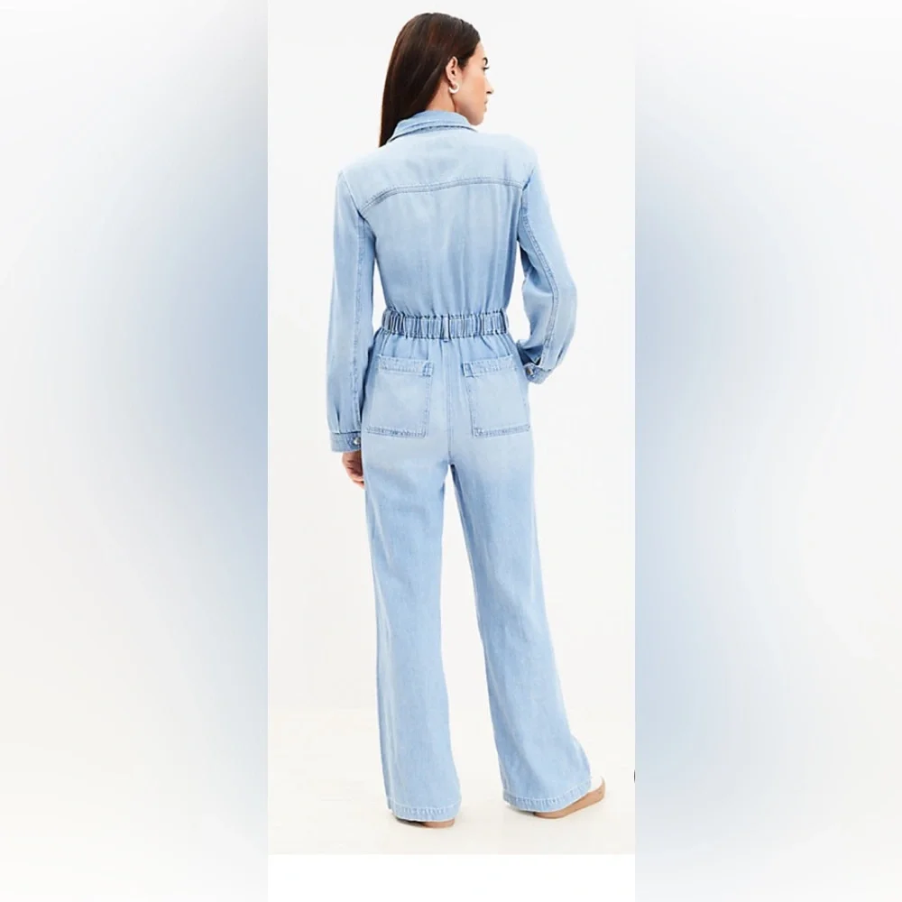 Denim Jean Jumpsuit in Vintage Wash LOFT - Picture 2 of 4